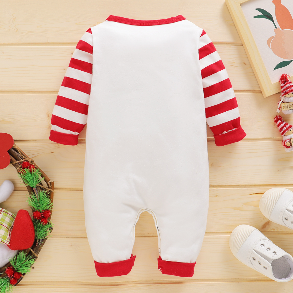 Baby Cartoon Letter Printed Striped Romper baby wholesale clothing