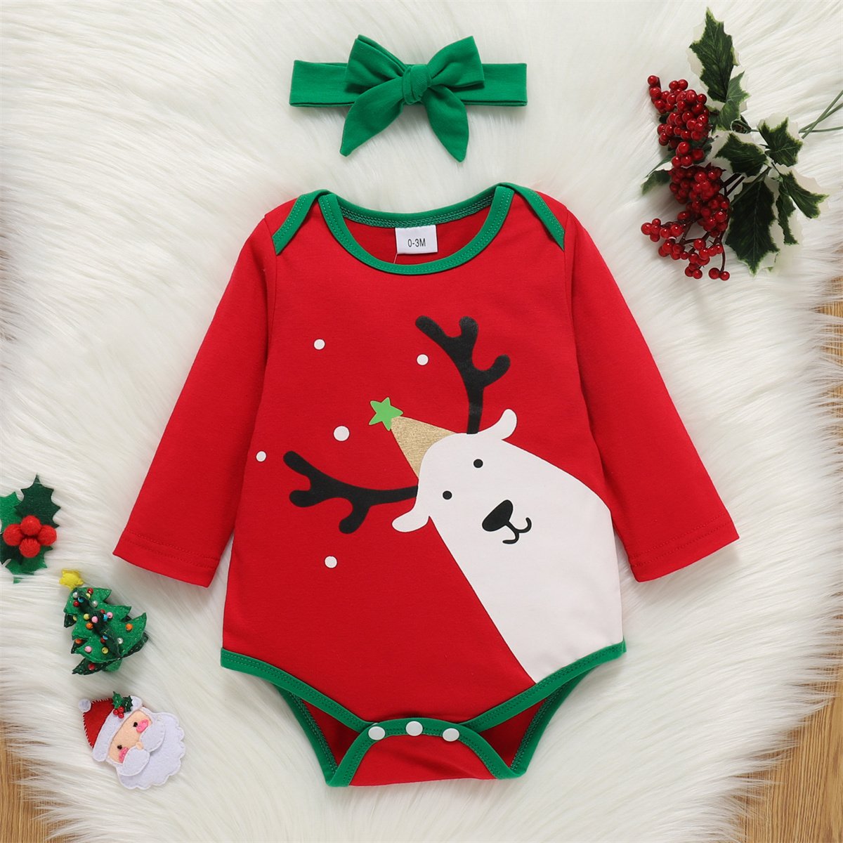 Baby Girls Cartoon Long Sleeve Romper & Skirt & Headband Wholesale Baby Clothes