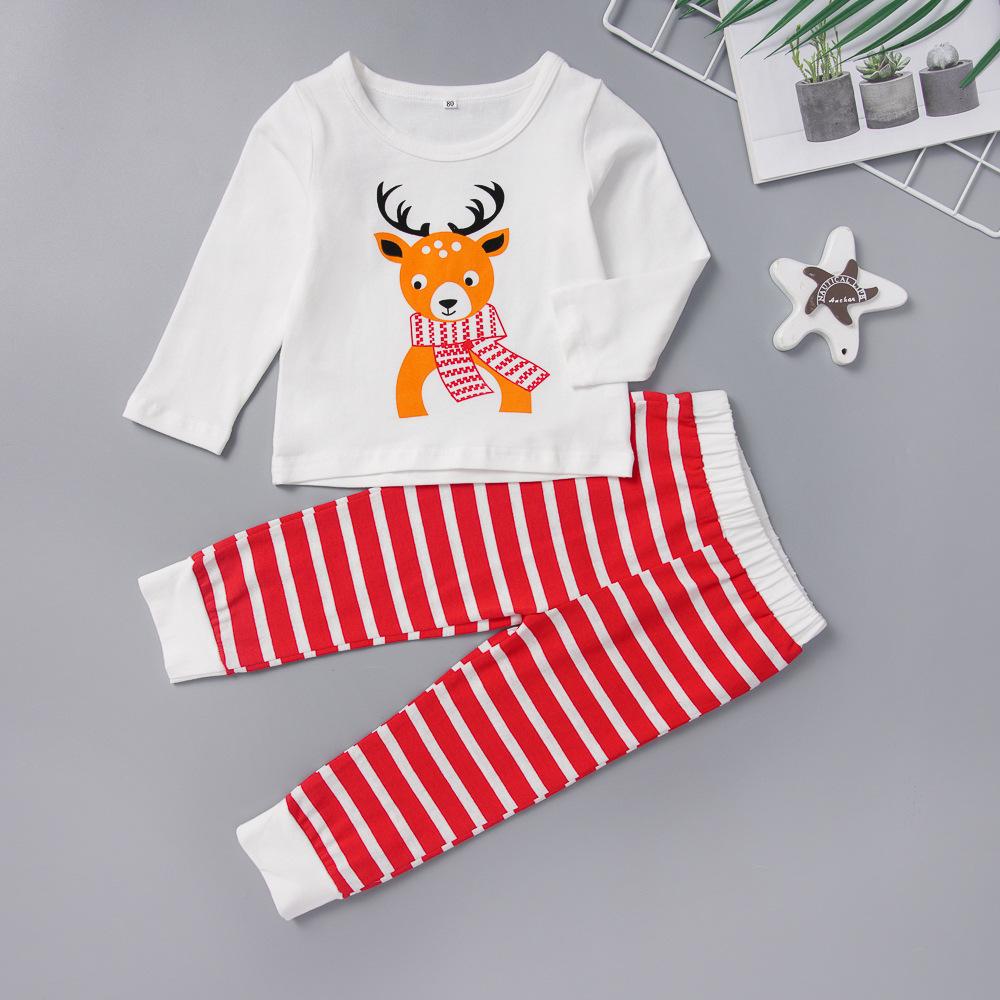 Girls Cartoon Long Sleeve Striped Top & Pants Wholesale Toddler Clothing