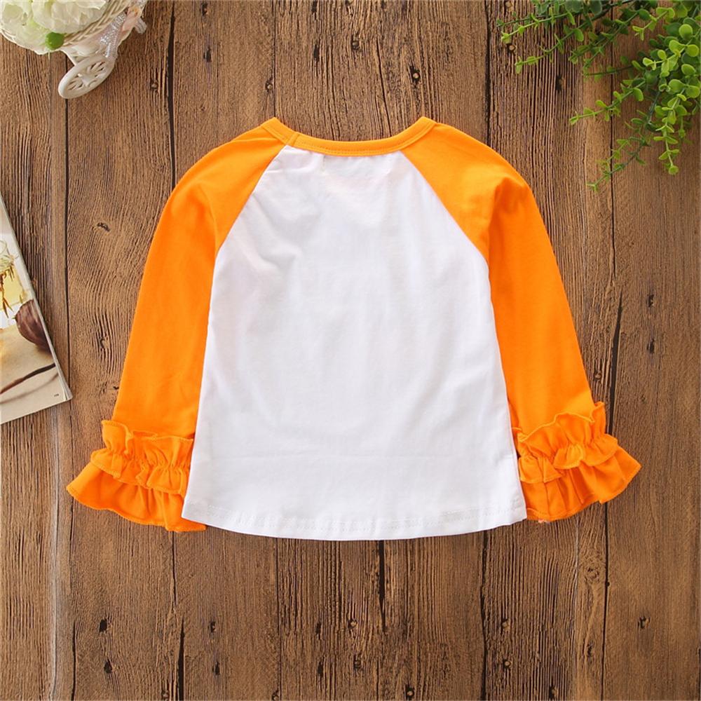 Girls Halloween Cartoon Long Sleeve T-shirt Cheap Baby Girl Clothes Boutique