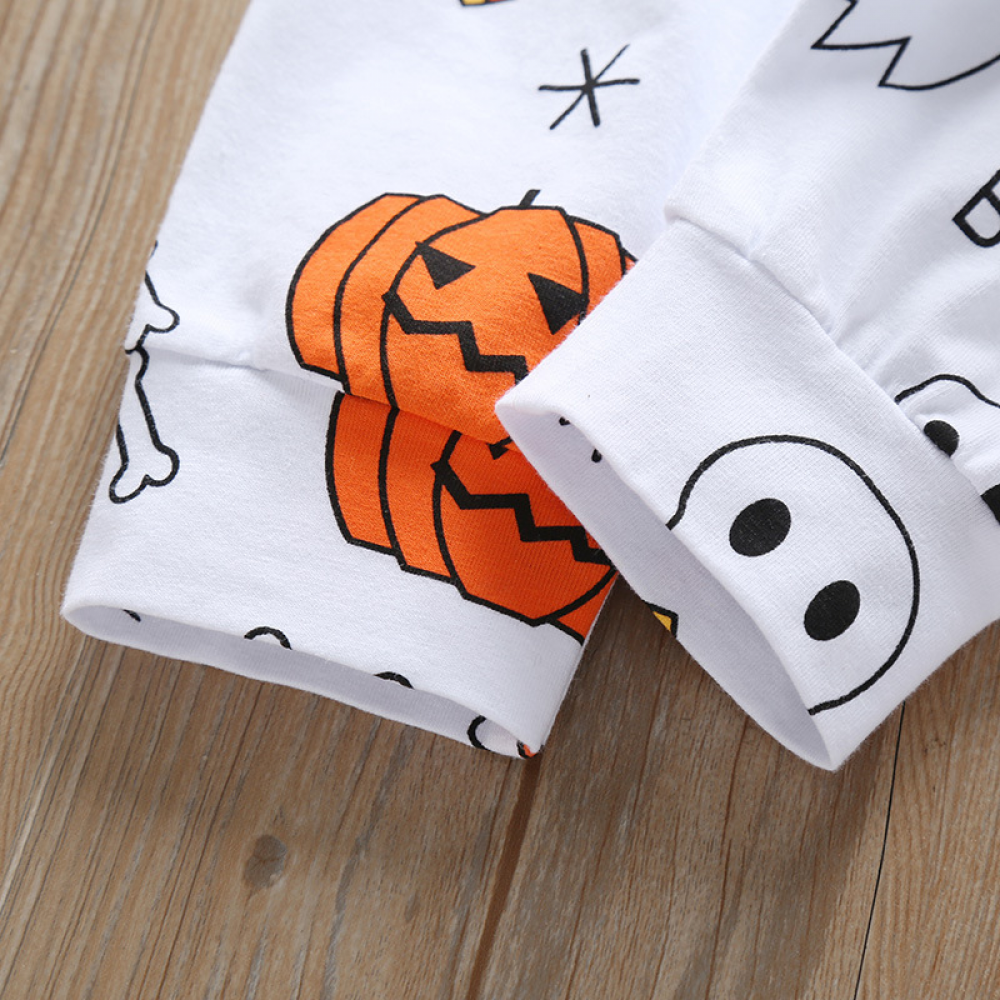 Baby Boys Cartoon Printed Halloween Long Sleeve Romper & Pants Wholesale Baby Clothes