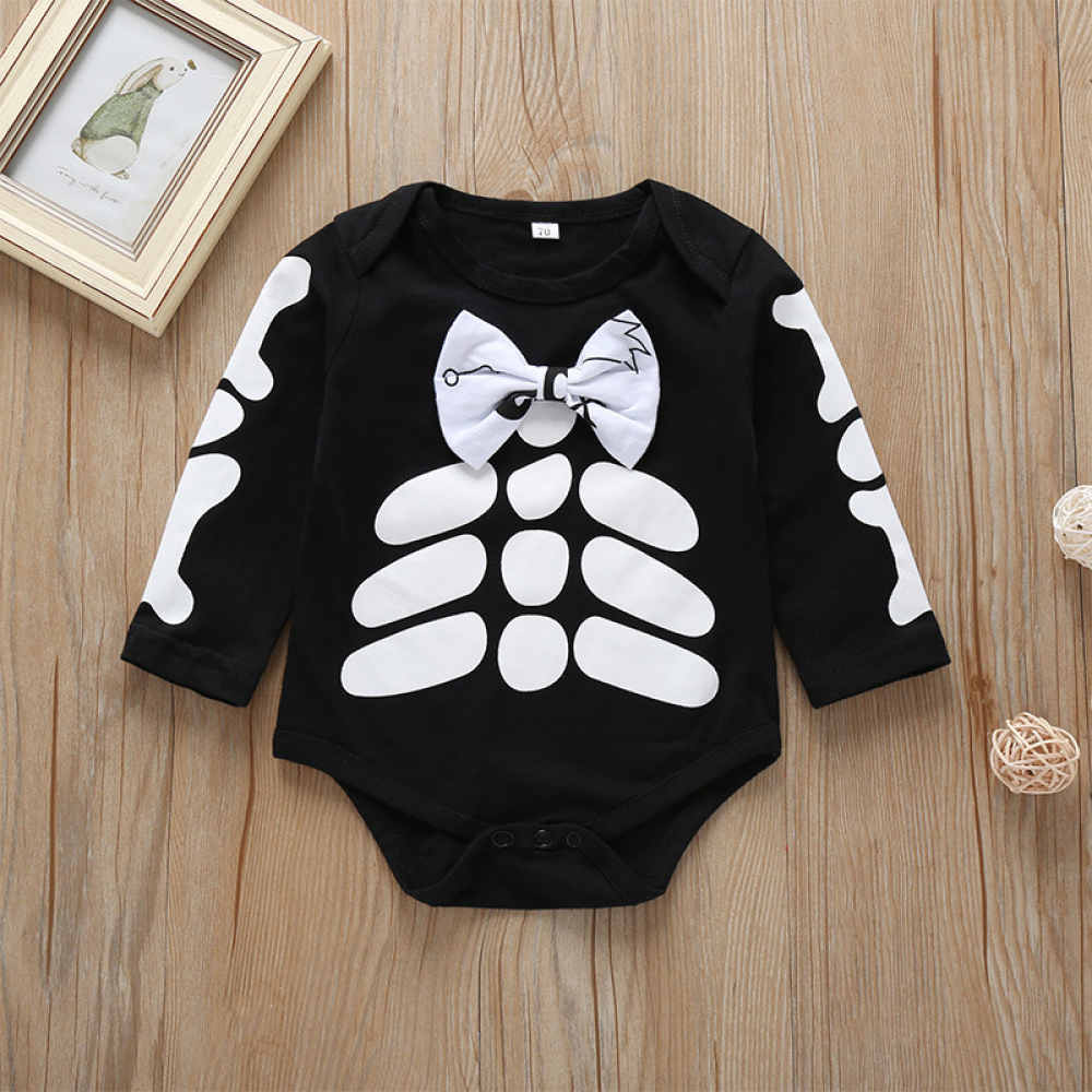 Baby Boys Cartoon Printed Halloween Long Sleeve Romper & Pants Wholesale Baby Clothes