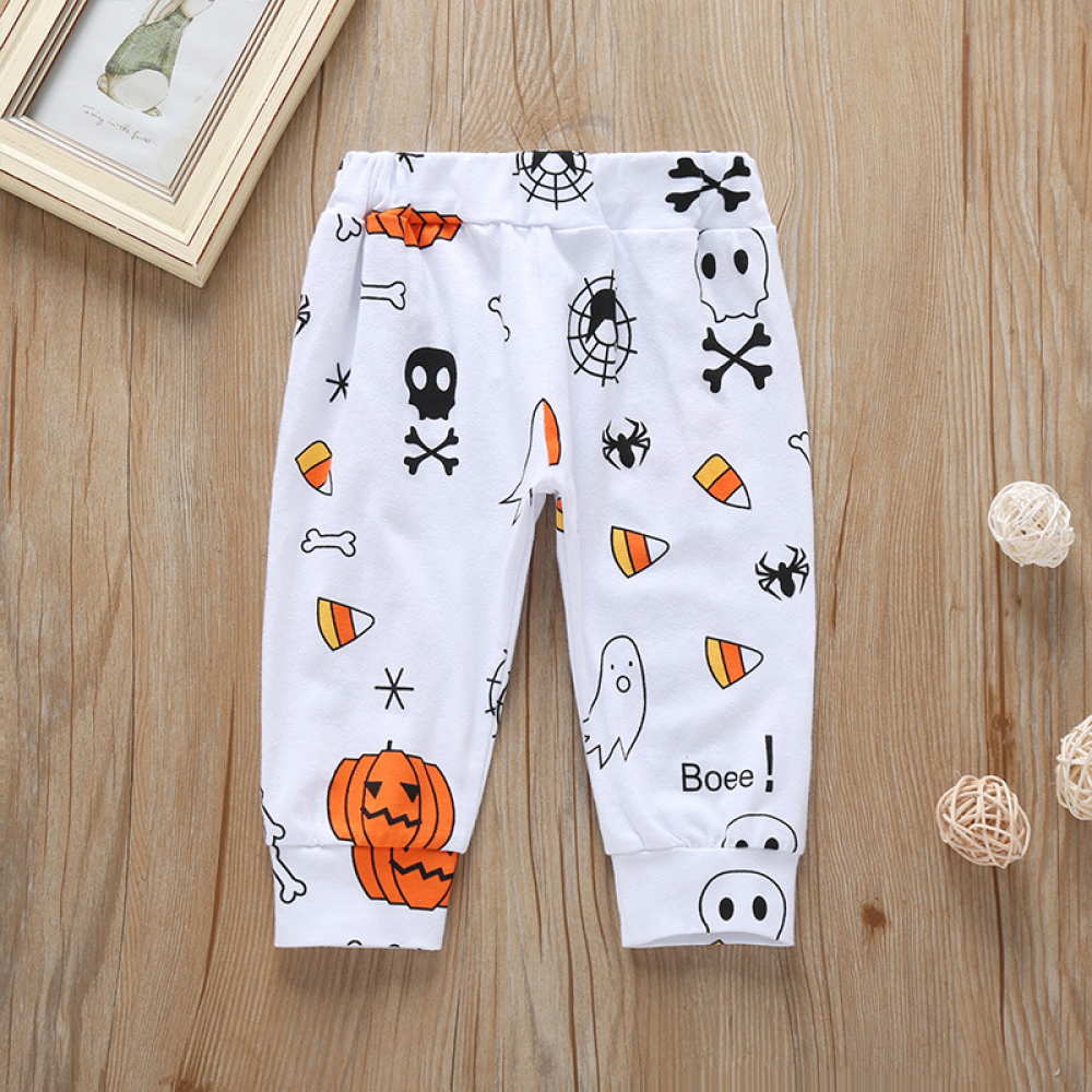 Baby Boys Cartoon Printed Halloween Long Sleeve Romper & Pants Wholesale Baby Clothes