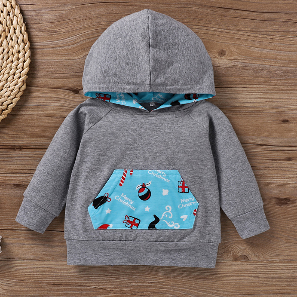 Baby Cartoon Printed Long Sleeve Hooded Top & Pants Wholesale Baby Clothes