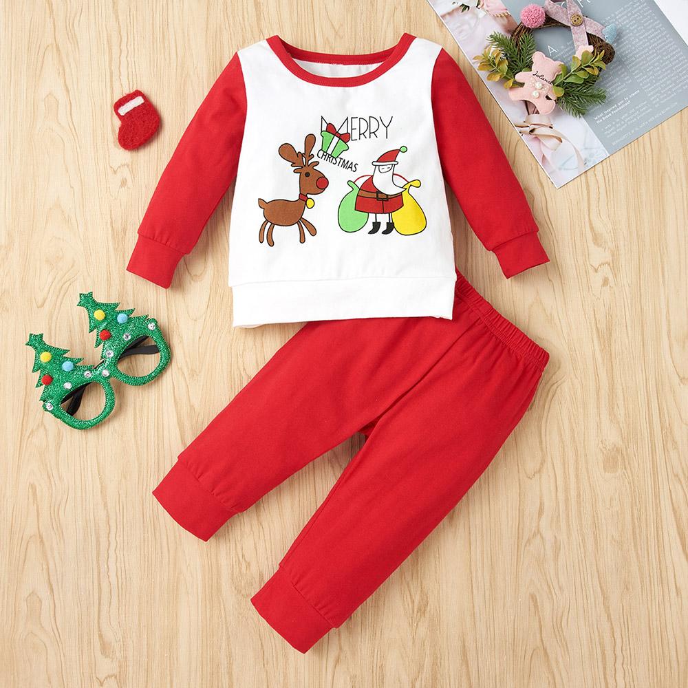 Baby Cartoon Printed Long Sleeve Top & Pants Wholesale Baby Clothes