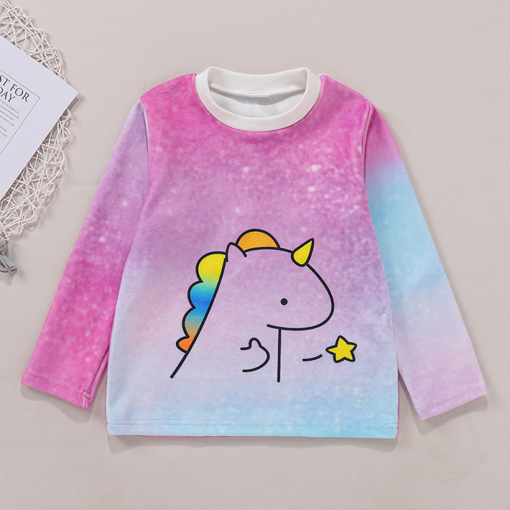 Girls Cartoon Printed Long Sleeve Top wholesale kids clothing