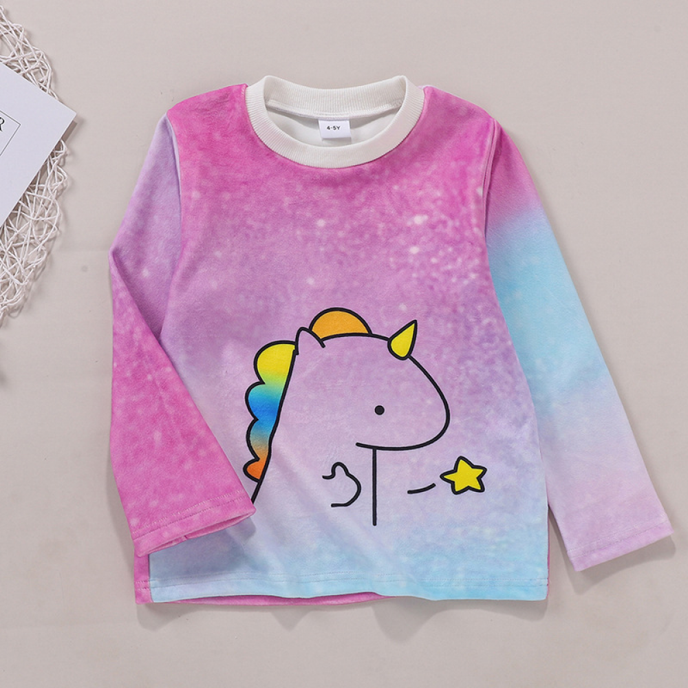 Girls Cartoon Printed Long Sleeve Top wholesale kids clothing