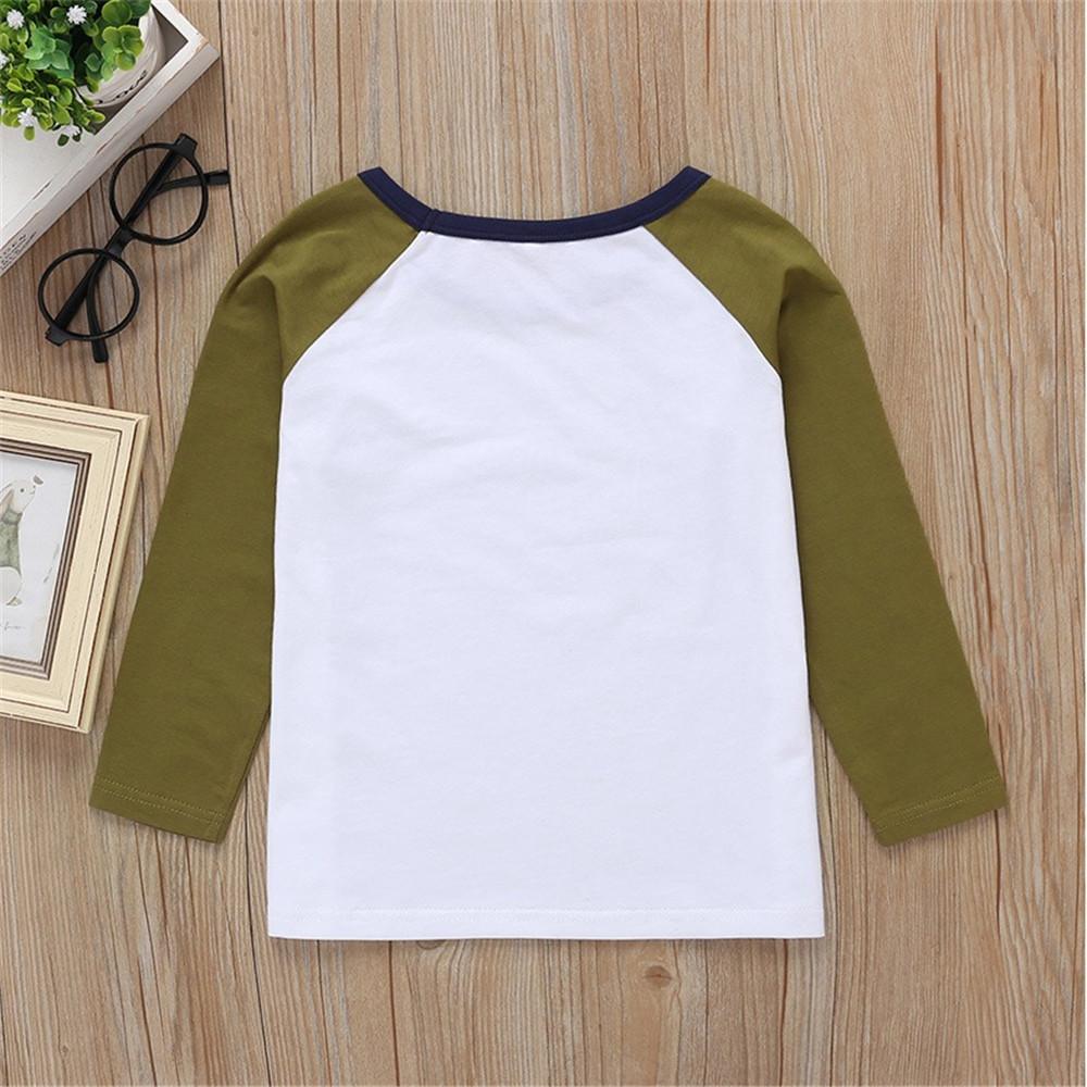 Boys Casual Color Block Long Sleeve Tops