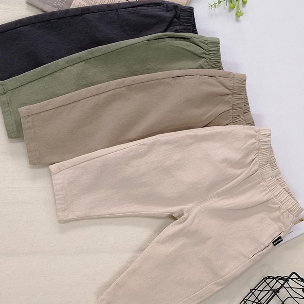 Girls Casual Elastic Waist Solid Trousers Wholesale