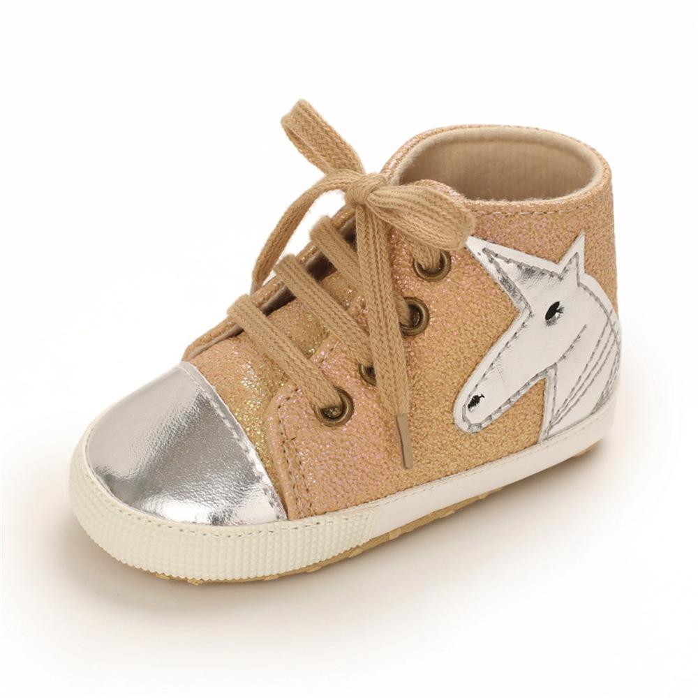 Baby Casual Cartoon Unicorn Lace Up Shoes Wholesale Baby Shoes