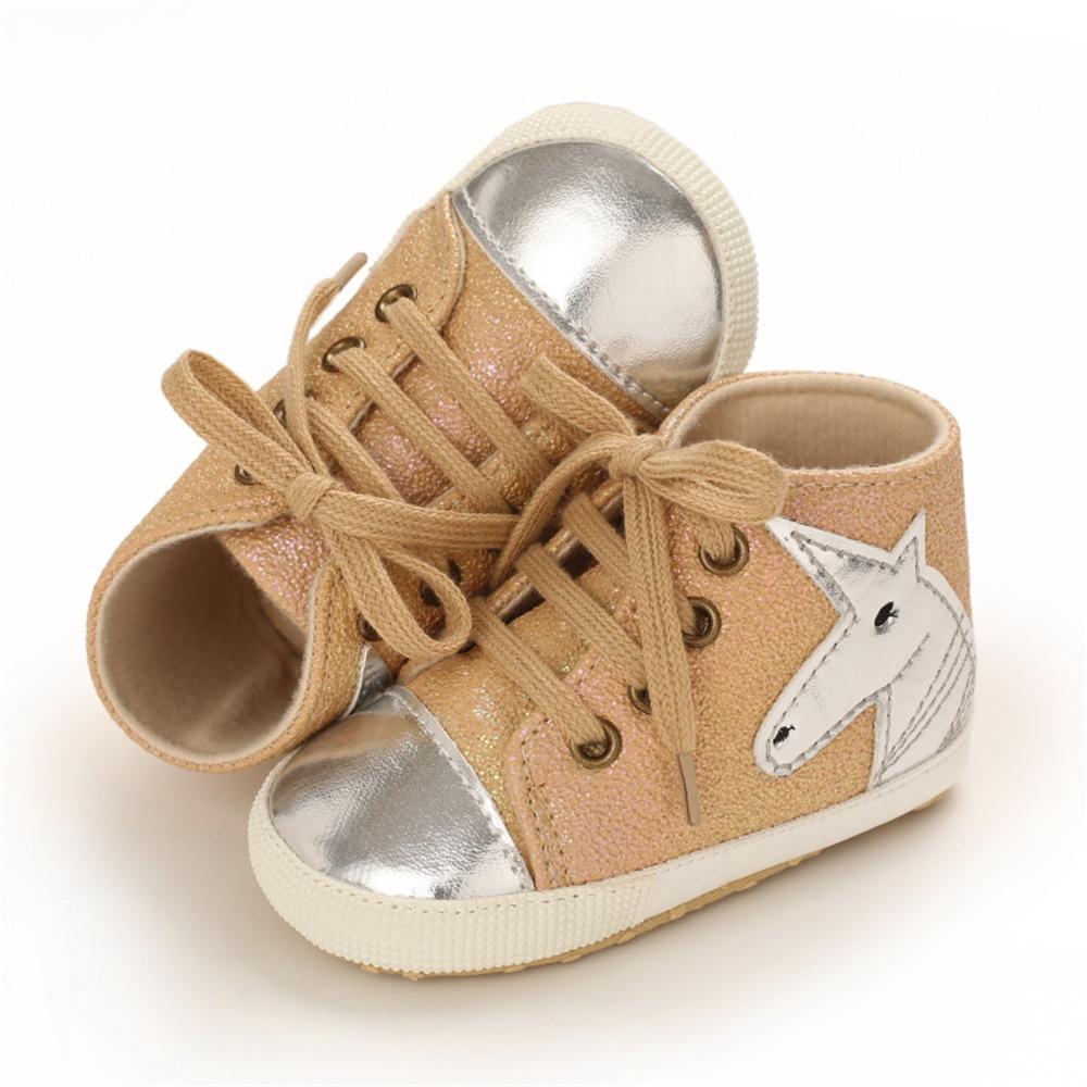 Baby Casual Cartoon Unicorn Lace Up Shoes Wholesale Baby Shoes