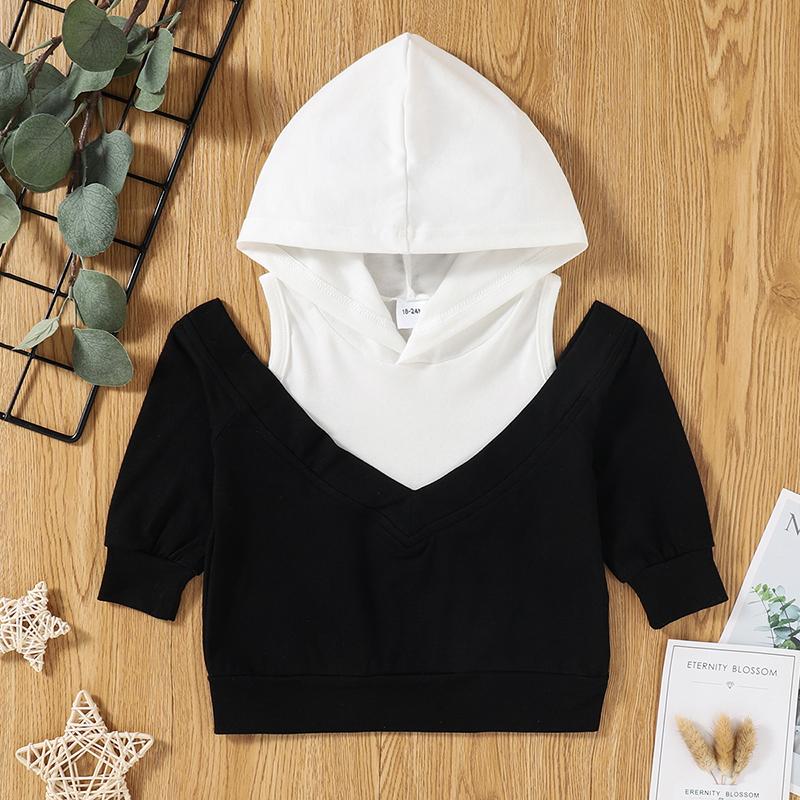 Girls Casual Long Sleeve Hooded Top wholesale kids boutique clothing