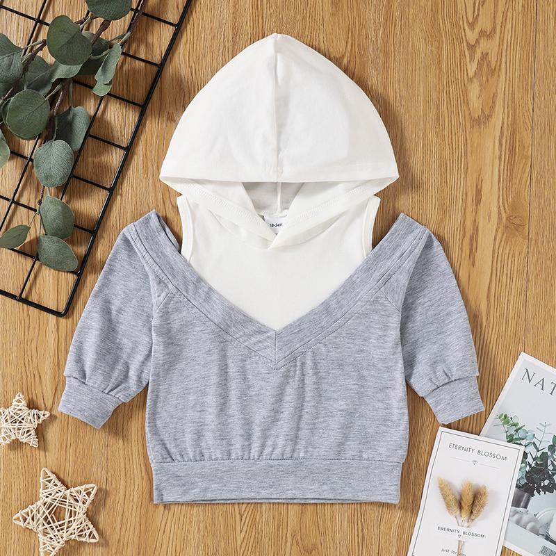 Girls Casual Long Sleeve Hooded Top wholesale kids boutique clothing