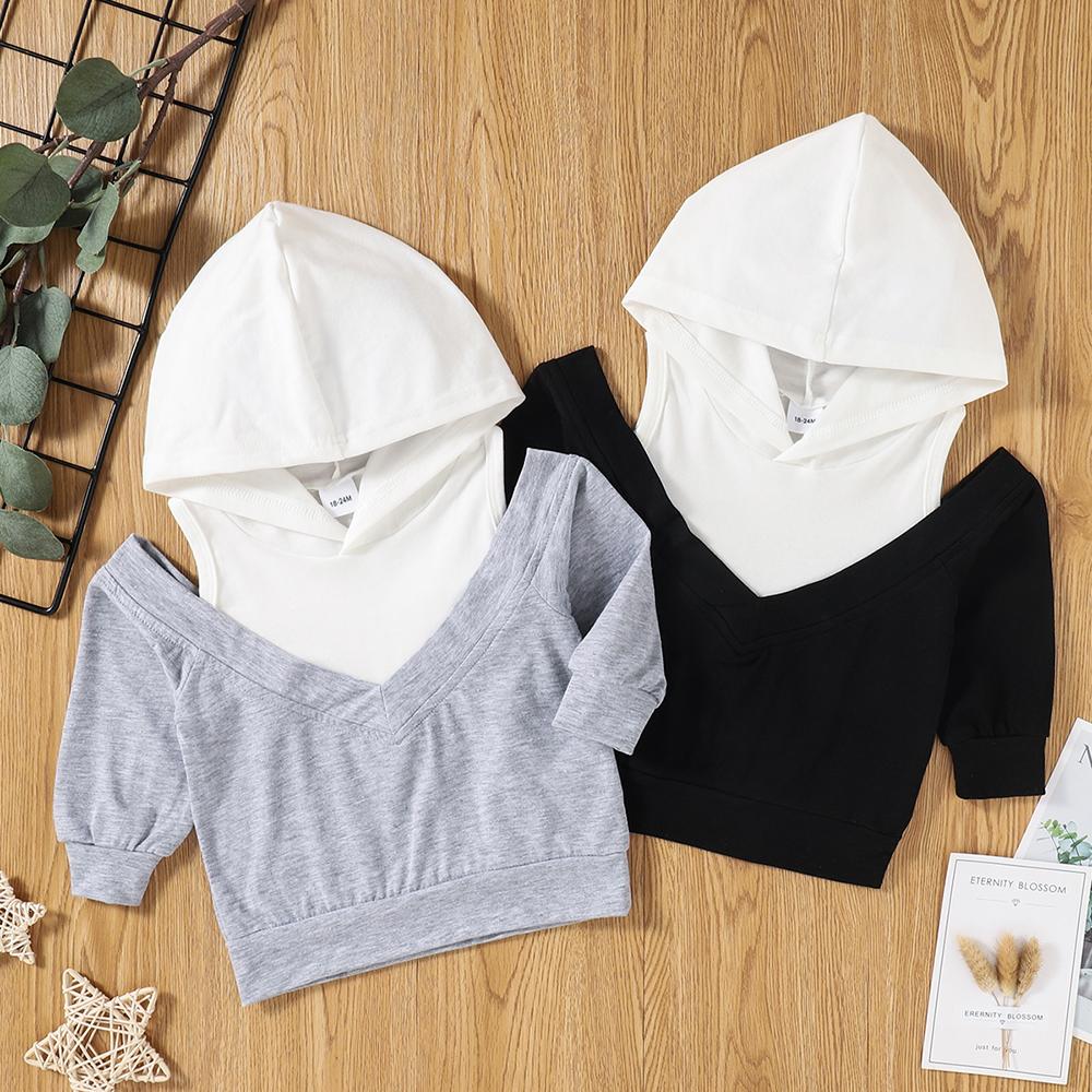 Girls Casual Long Sleeve Hooded Top wholesale kids boutique clothing