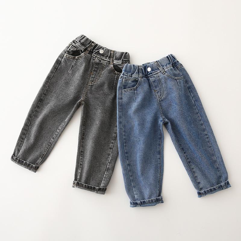 Casual Retro Jeans Boys Solid Color Trousers Trendy Kids Wholesale Clothing