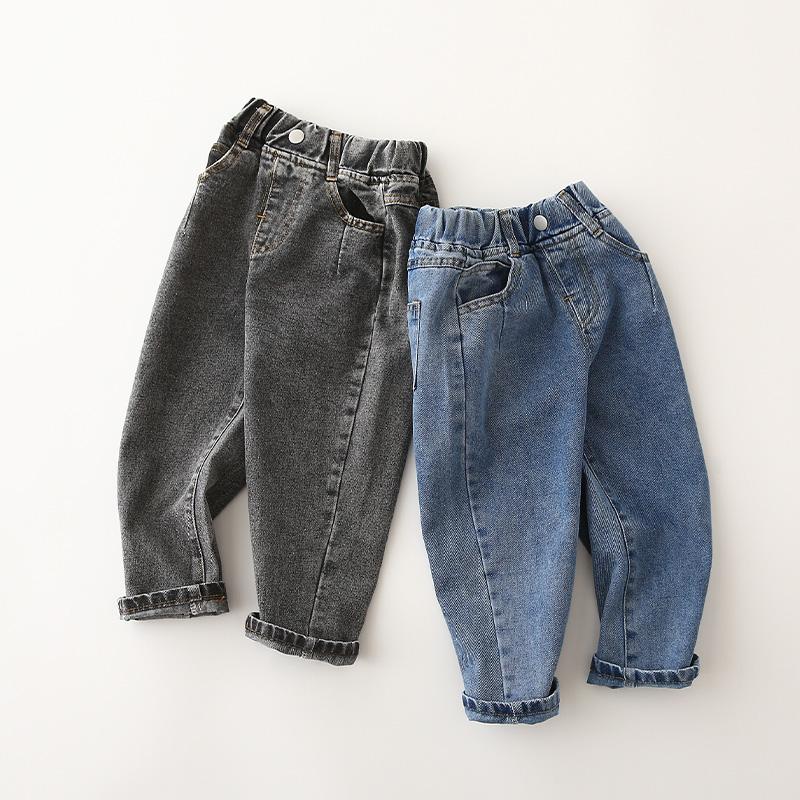 Casual Retro Jeans Boys Solid Color Trousers Trendy Kids Wholesale Clothing
