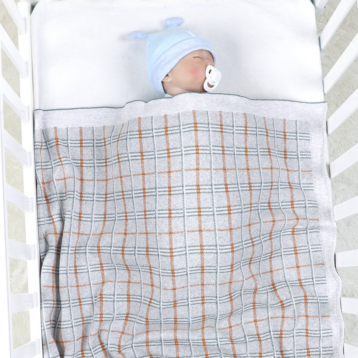 Check Cotton Knitted Blanket For Babies And Toddlers Wholesale Baby