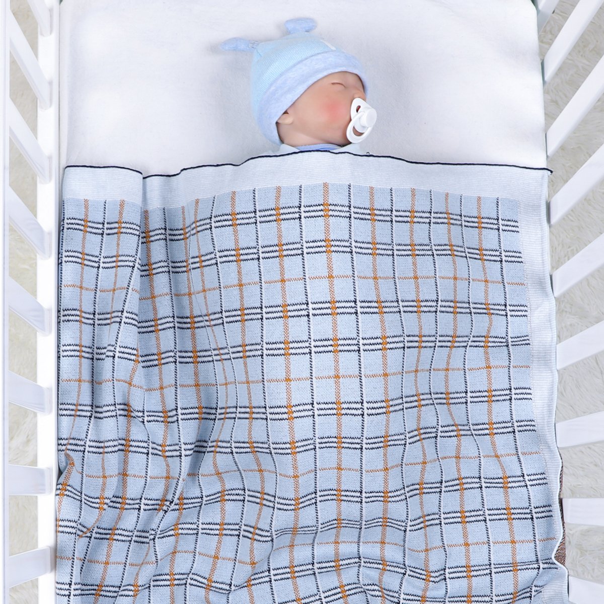 Check Cotton Knitted Blanket For Babies And Toddlers Wholesale Baby