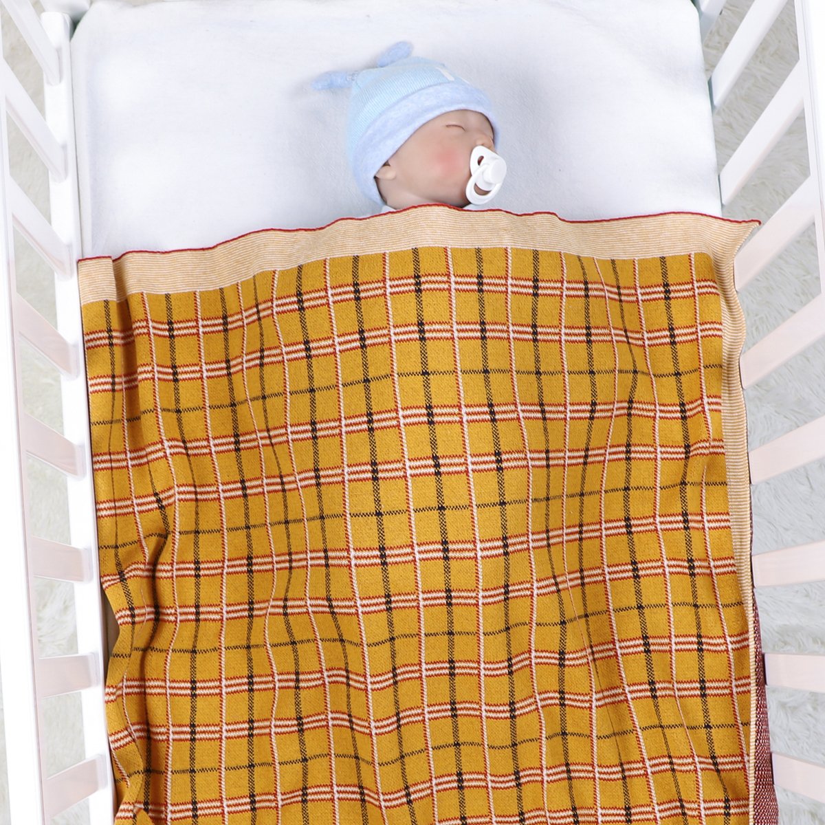 Check Cotton Knitted Blanket For Babies And Toddlers Wholesale Baby