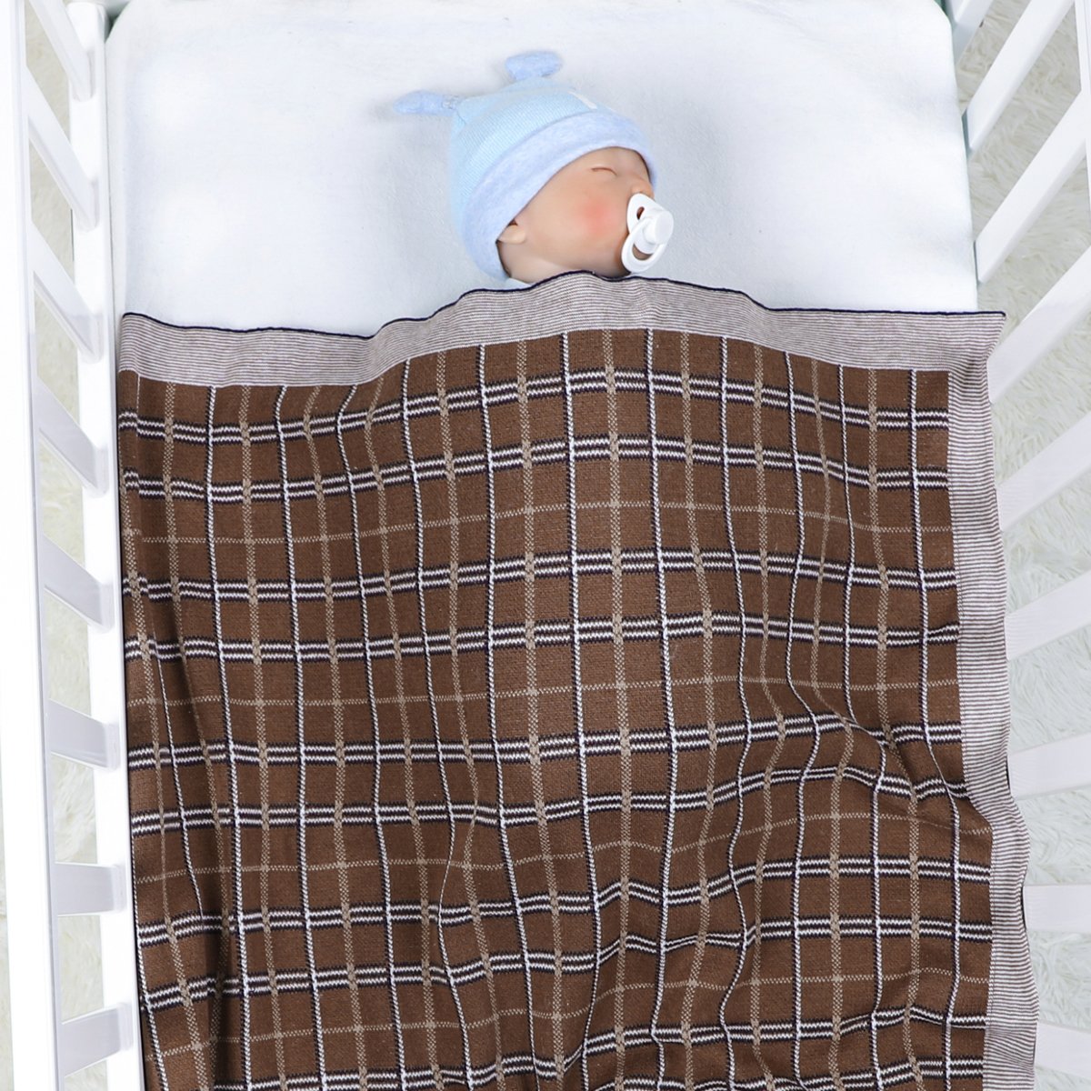 Check Cotton Knitted Blanket For Babies And Toddlers Wholesale Baby