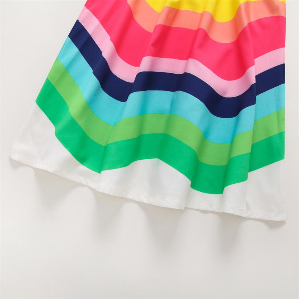Girls Chiffon Rainbow Printed Suspender Dress Wholesale Childrens Dresses