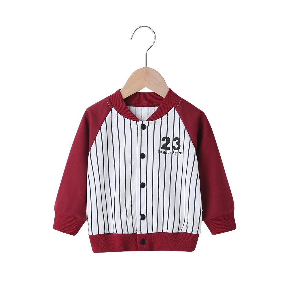 Children'S Autumn New Boys' Digital Cardigan Striped Color-Blocking Printed Long-Sleeved Jacket Boy Clothes Wholesale