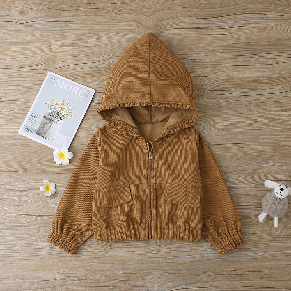 Children'S Autumn New Product Korean Version For Boys And Girls Solid Color Long-Sleeved Hooded Zipper Cardigan Jacket Toddler Girls Wholesale