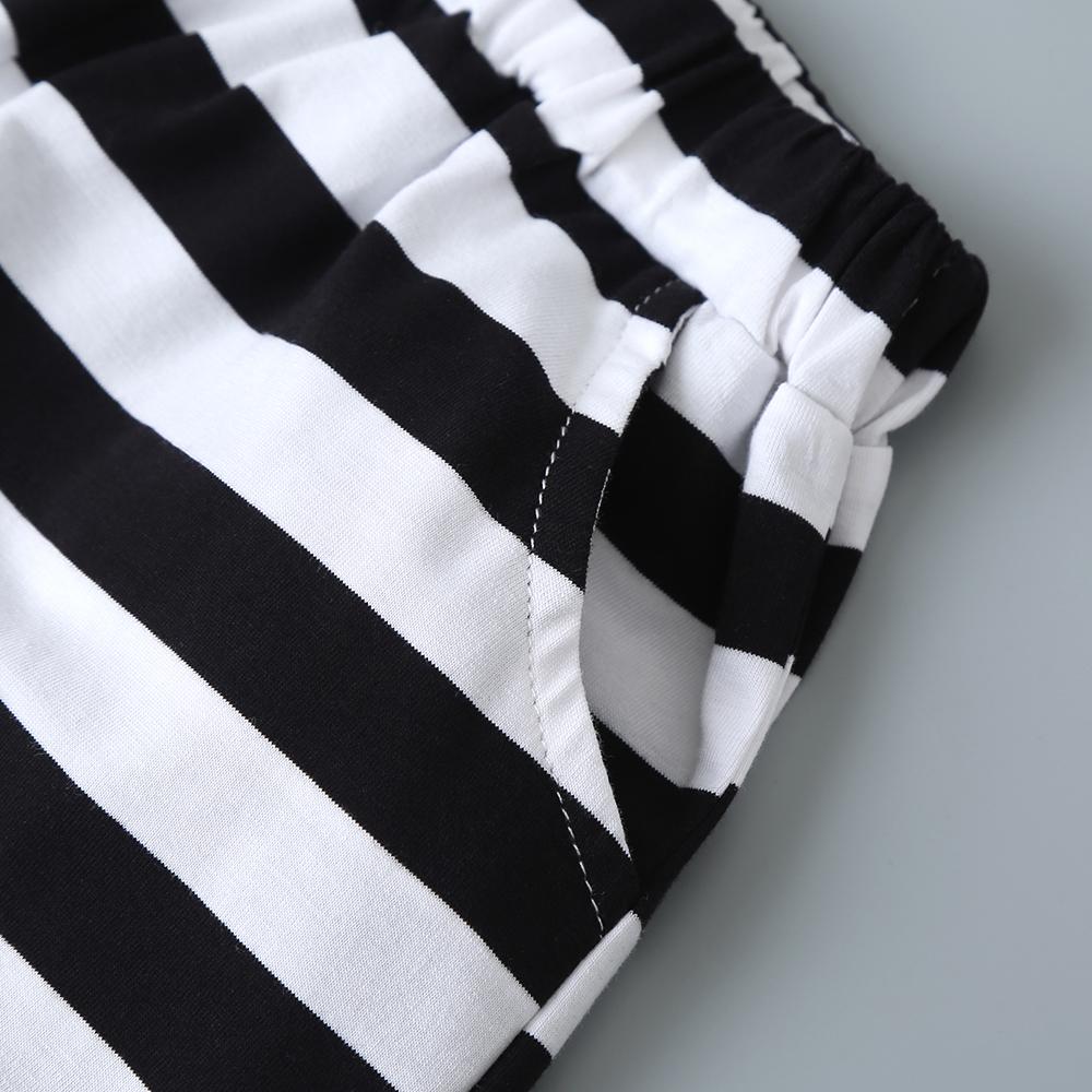 Children'S Clothing Boy Summer Suit Children'S Short-Sleeved French Fries Printing + Striped Shorts Suit Baby Boys Clothing Wholesale