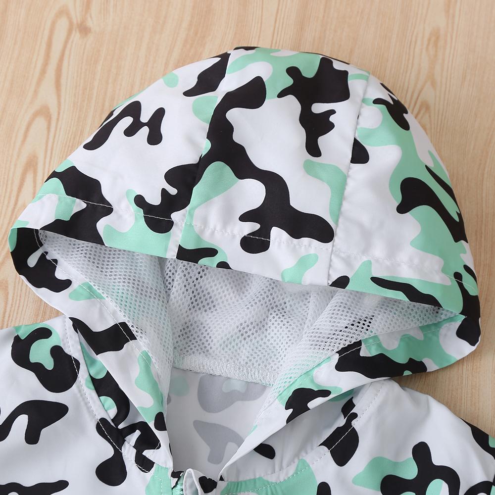 Children'S Clothing New Boys Cool And Handsome Green Camouflage Children'S Long-Sleeved Hooded Zipper Sun Protection Jacket Wholesale Boys Clothing Suppliers