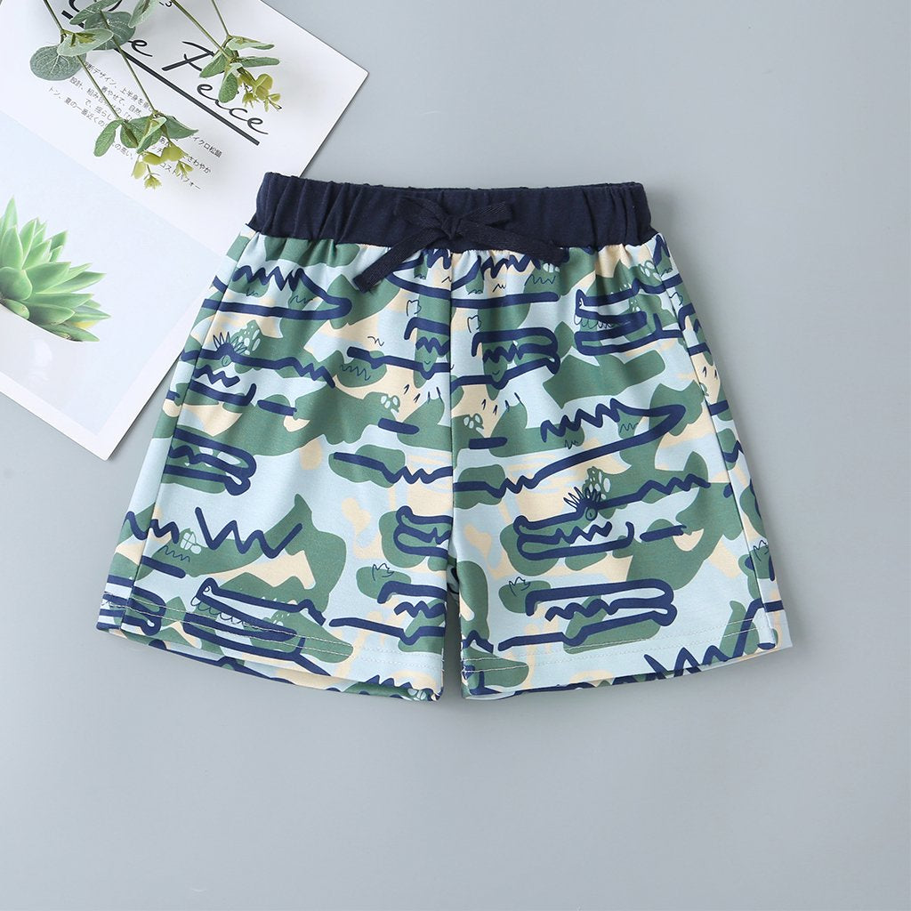 Children'S Clothing Summer New Style Children'S Pants Beach Pants Casual Dinosaur Print Boys Casual Shorts Baby Boys Clothing Wholesale