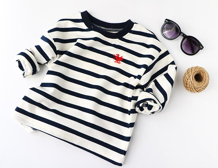 Children'S Long-Sleeved Striped Round Neck Bottoming Shirt T-Shirt Wholesale Kids Clothing