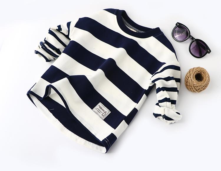 Children'S Long-Sleeved Striped Round Neck Bottoming Shirt T-Shirt Wholesale Kids Clothing