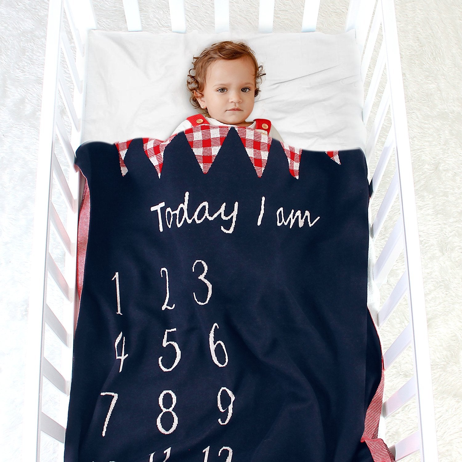 Children'S Photograph Memorial Blanket Knitted Cover Blanket Baby Milestone Blanket Baby Clothes Wholesale