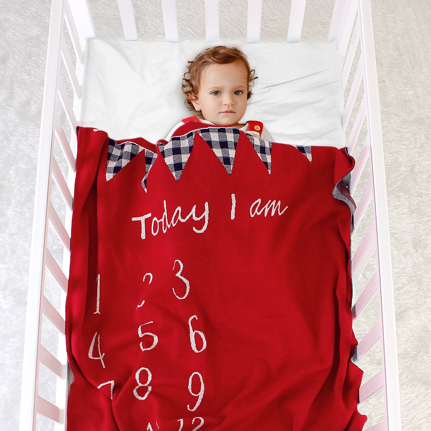 Children'S Photograph Memorial Blanket Knitted Cover Blanket Baby Milestone Blanket Baby Clothes Wholesale