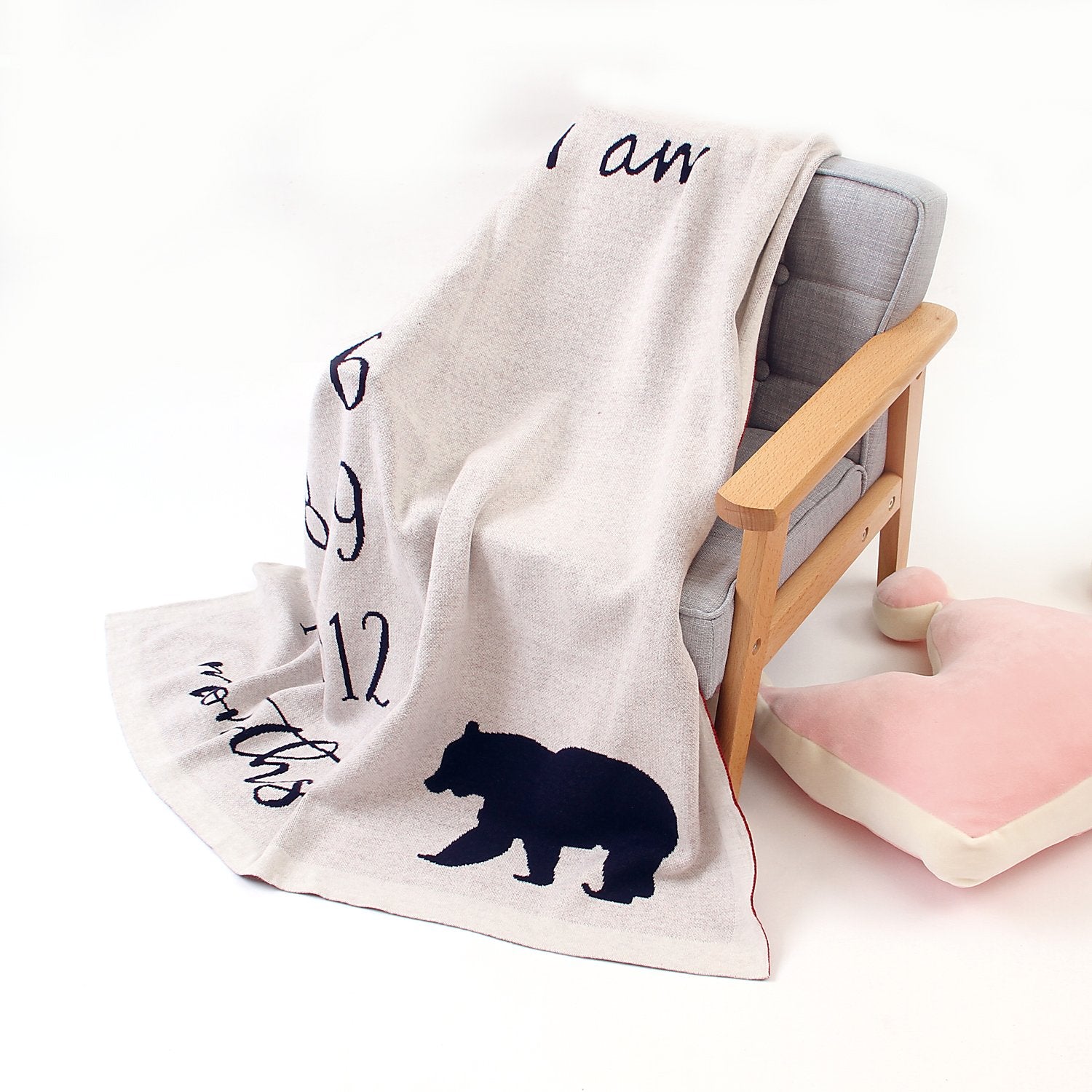 Children'S Photograph Memorial Blanket Knitted Cover Blanket Baby Milestone Blanket Baby Clothes Wholesale