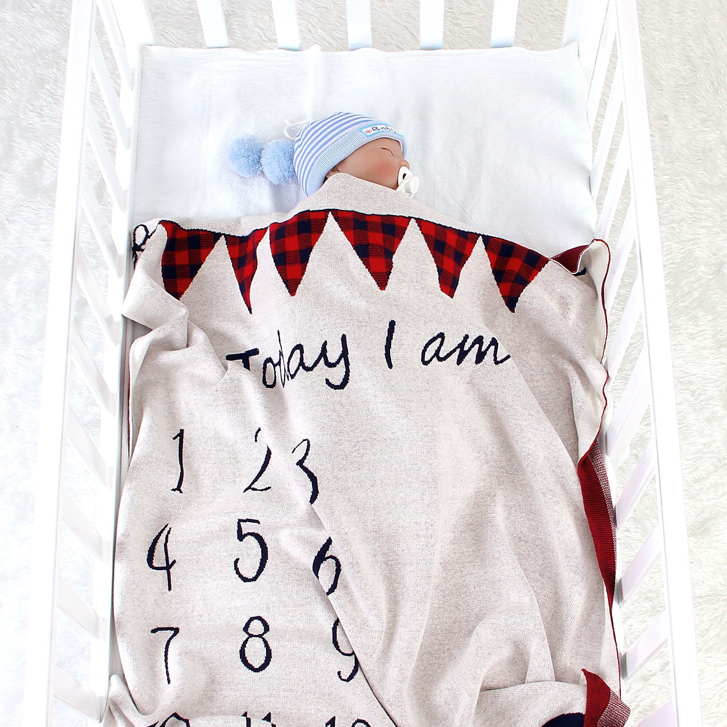 Children'S Photograph Memorial Blanket Knitted Cover Blanket Baby Milestone Blanket Baby Clothes Wholesale