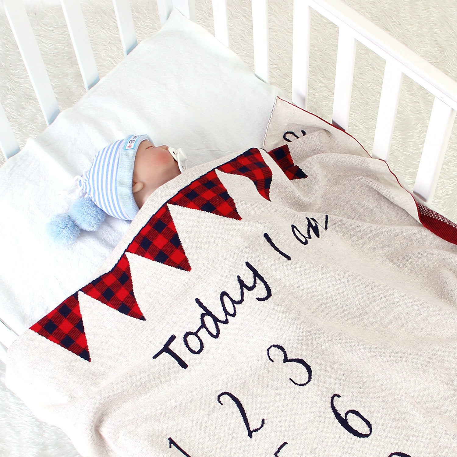 Children'S Photograph Memorial Blanket Knitted Cover Blanket Baby Milestone Blanket Baby Clothes Wholesale