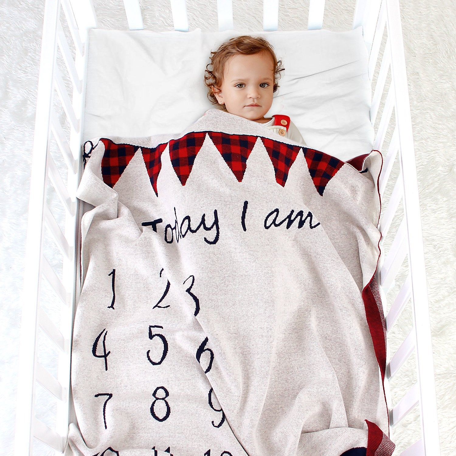 Children'S Photograph Memorial Blanket Knitted Cover Blanket Baby Milestone Blanket Baby Clothes Wholesale