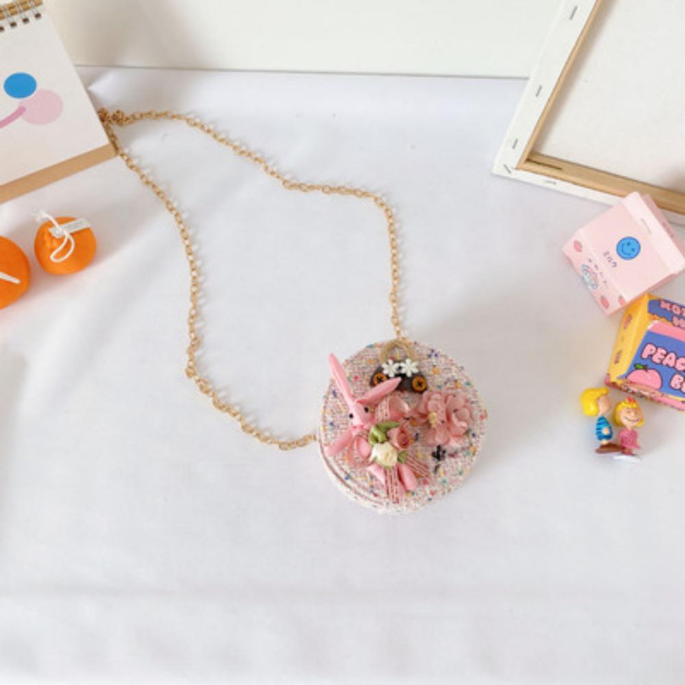 Children's Cotton And Linen Rabbit Princess Accessories Small Round Bag Children's Bags Wholesale