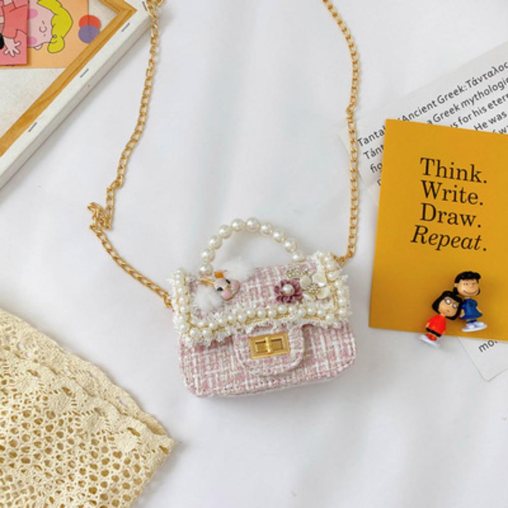 Children's Cute Pearl Flower One-shoulder Diagonal Bag Children's Bags Wholesale