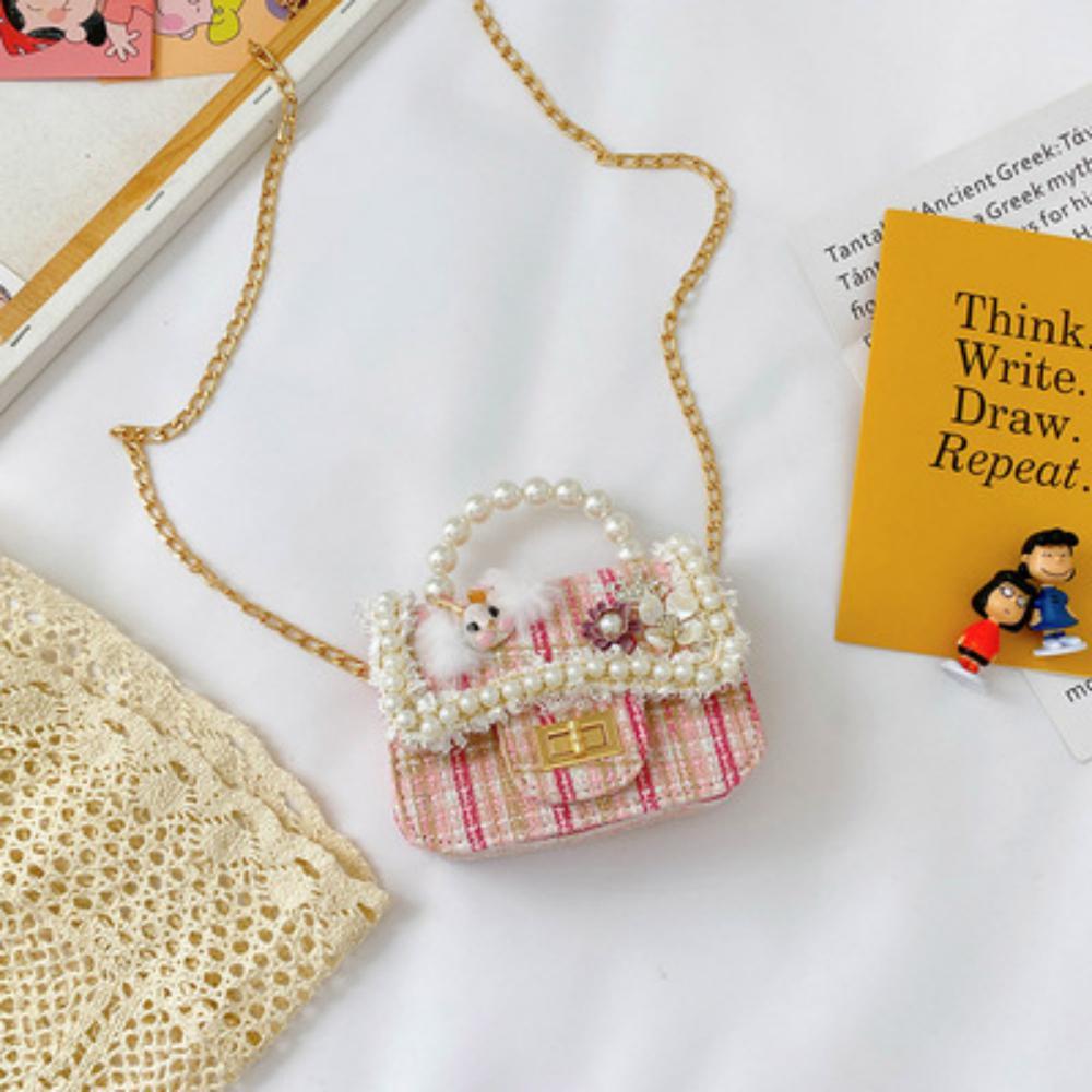 Children's Cute Pearl Flower One-shoulder Diagonal Bag Children's Bags Wholesale