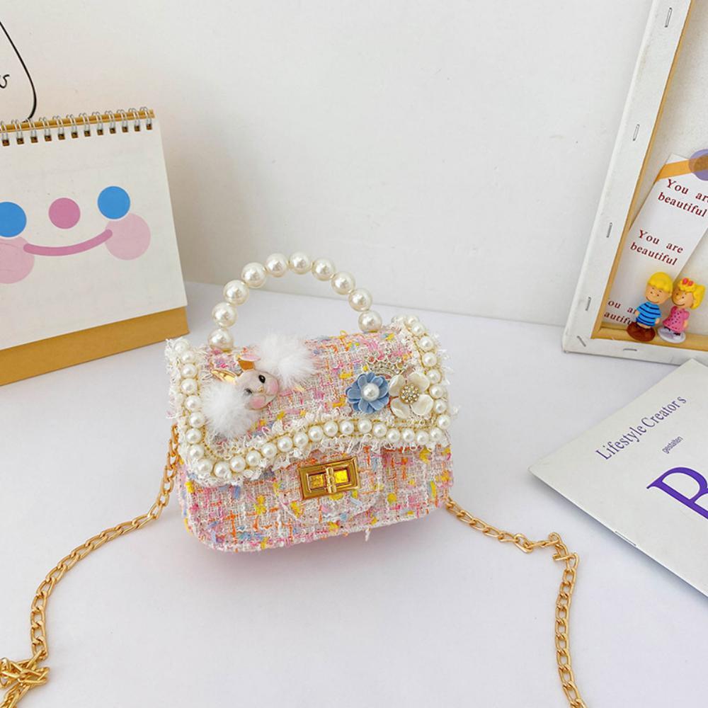 Children's Cute Pearl Flower One-shoulder Diagonal Bag Children's Bags Wholesale