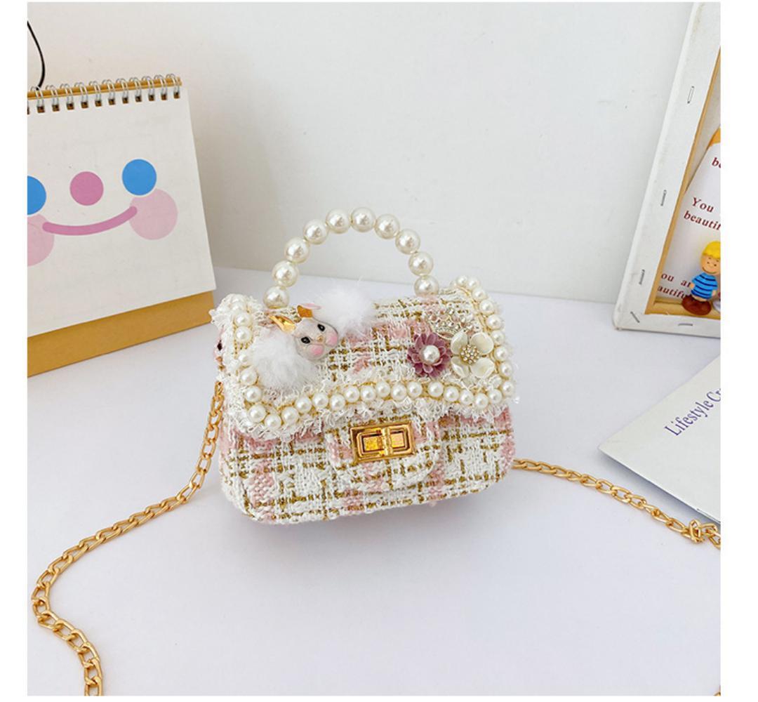 Children's Cute Pearl Flower One-shoulder Diagonal Bag Children's Bags Wholesale