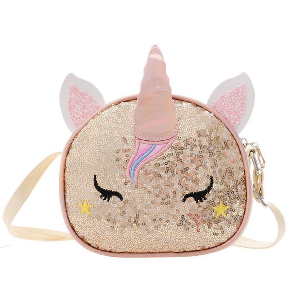 Children's Shiny Unicorn Girl Cute Cartoon Fashion Messenger Bag Children's Bags Wholesale