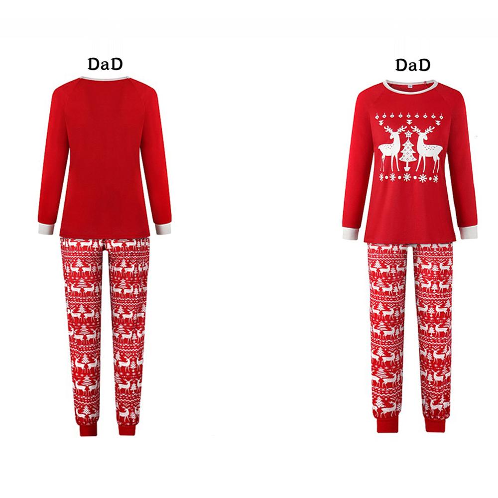 Parent-Child Christmas Animal Printed Long Sleeve Top & Pants Mommy And Me Outfits Wholesale