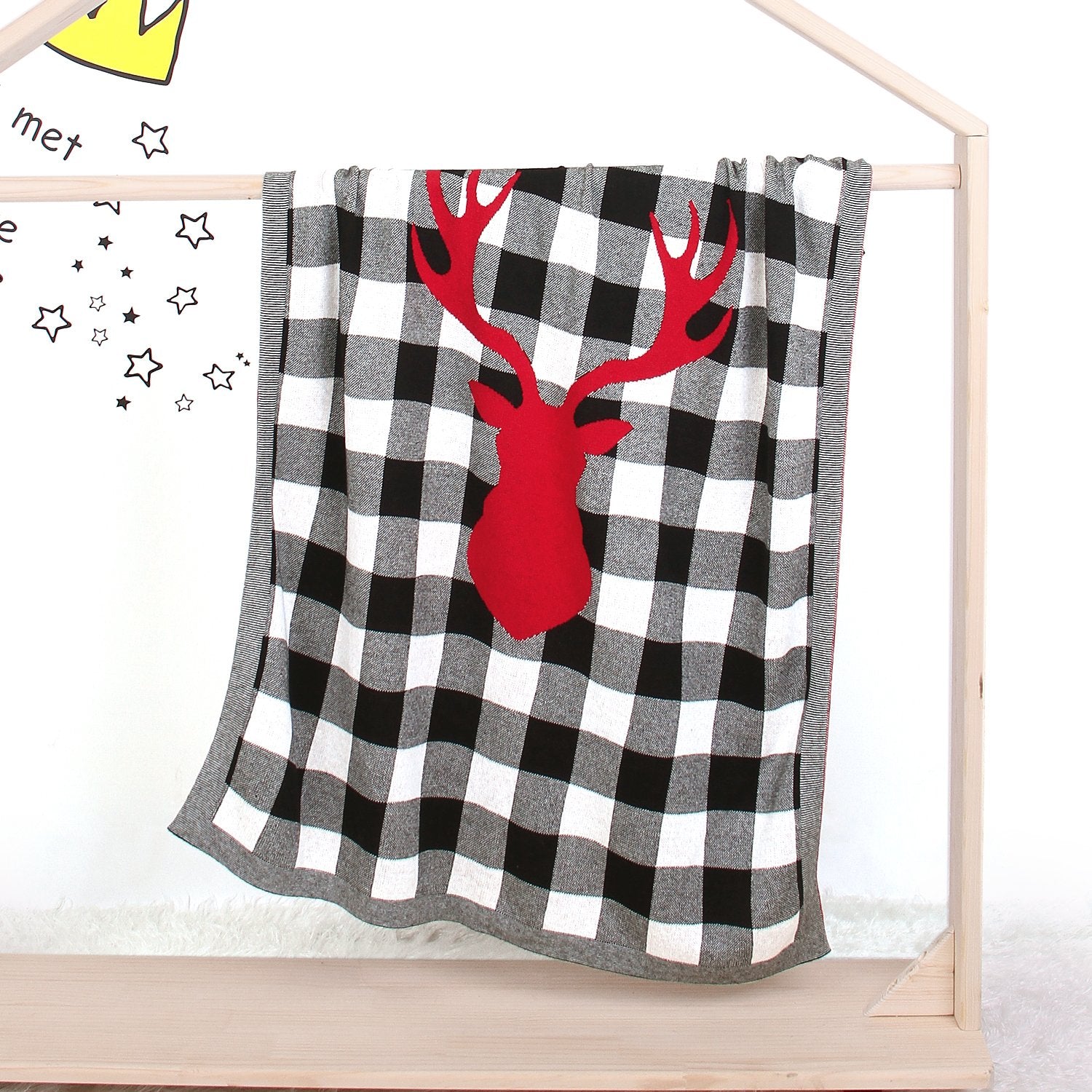 Christmas Elk Plaid Blanket Children'S Knitted Air Conditioning Blanket Baby Clothes Wholesale Distributors