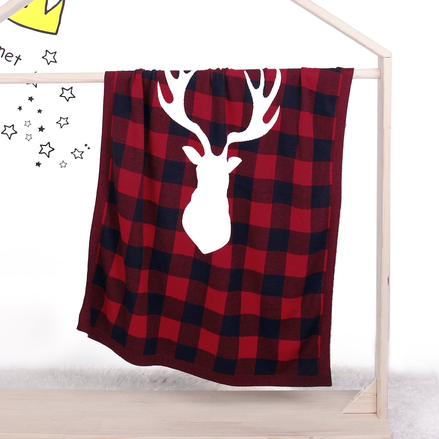 Christmas Elk Plaid Blanket Children'S Knitted Air Conditioning Blanket Baby Clothes Wholesale Distributors