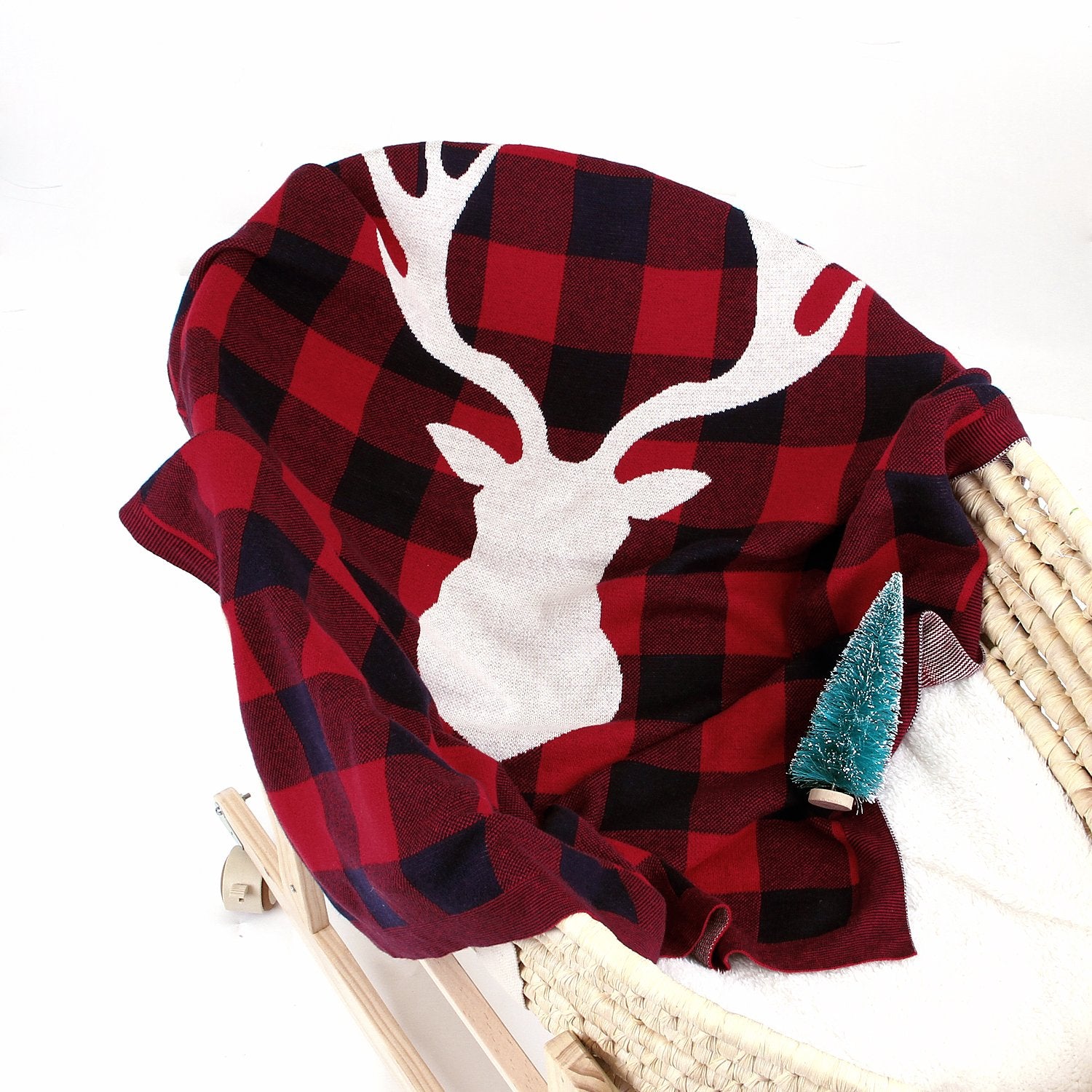 Christmas Elk Plaid Blanket Children'S Knitted Air Conditioning Blanket Baby Clothes Wholesale Distributors