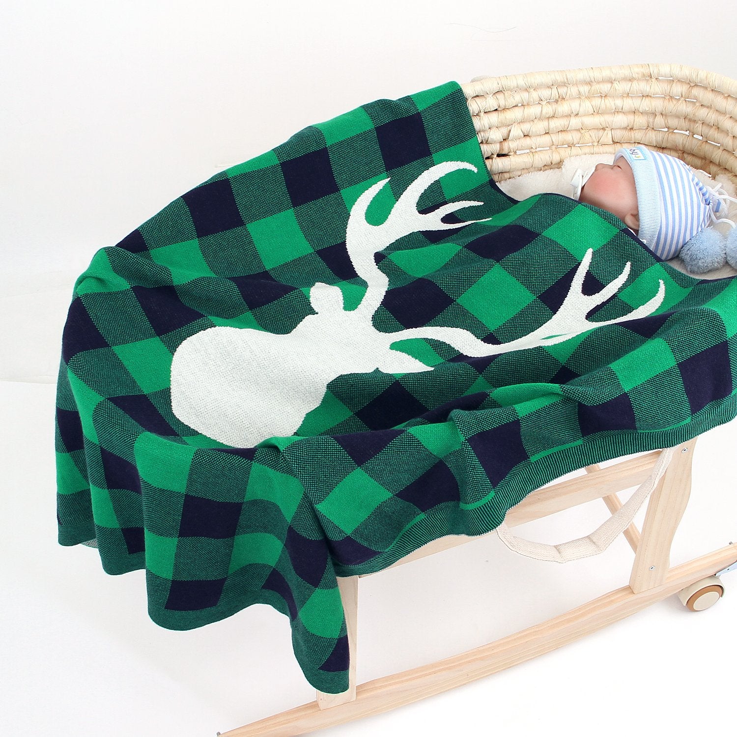 Christmas Elk Plaid Blanket Children'S Knitted Air Conditioning Blanket Baby Clothes Wholesale Distributors