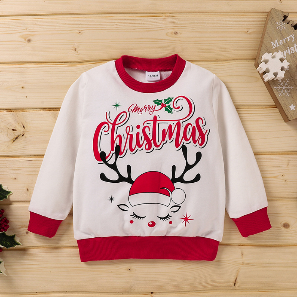 Baby Christmas Letter Printed Long Sleeve Top baby clothes wholesale distributors